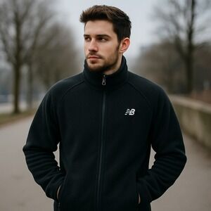 New Balance Men's XL Logo‎ Fleece Jacket - Full Zip